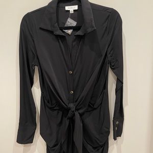 Mable black dress with front tie